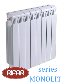 Радиатор биметаллический RIFAR МONOLIT 500/8 секций (боковое подключение) 